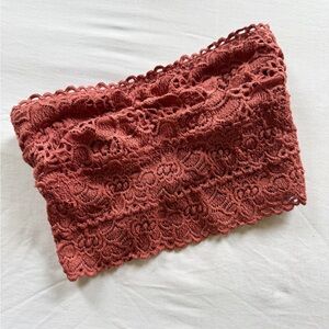 Aerie Lace Bandeau Bralette in Rust size XS